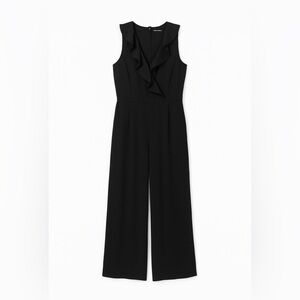LAUNDRY by Shelli Segal Black Ruffle Neck Jumpsuit size 14